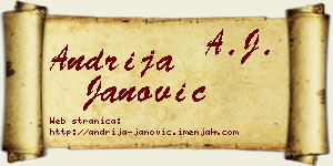 Andrija Janović vizit kartica